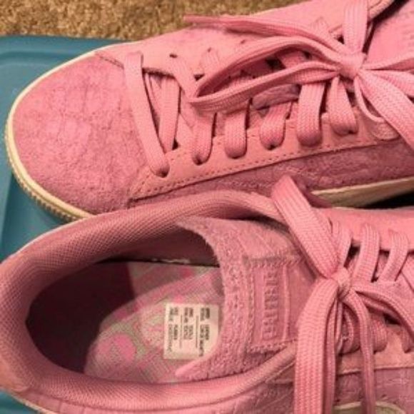 PUMA Pink suede/alligator embossed Sneakers - Picture 5 of 8